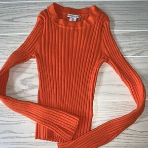 Sincerely Jules Womens Small Long‎ Sleeve Orange Sweater
